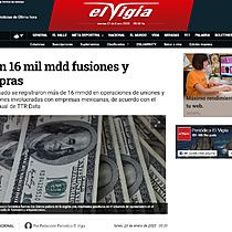 Dejan 16 mil mdd fusiones y compras
